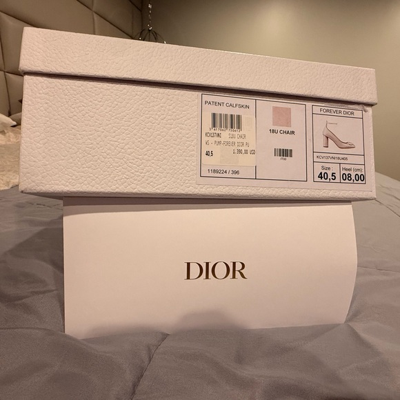 Dior Beige Patent Leather Ankle-Strap Pumps with Gold Medallion - Picture 2 of 7